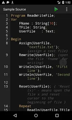 Pascal Programming Compiler android App screenshot 11